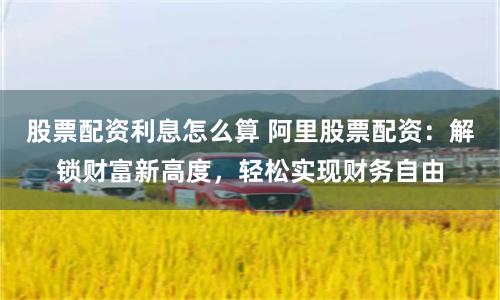 股票配资利息怎么算 阿里股票配资：解锁财富新高度，轻松实现财务自由