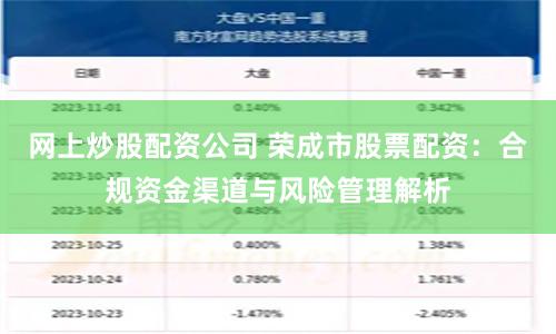 网上炒股配资公司 荣成市股票配资:合规资金渠道与风险管理解析